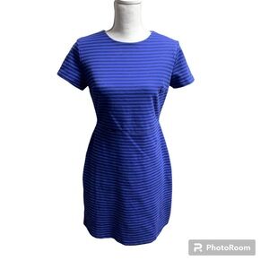 Old Navy purple/black striped heavy knit dress hidden back zipper size M…